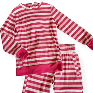 KicKee Kids Pink Striped Hoodie & Joggers XS 5/6